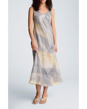 Kenneth Cole Print Sequin Sleeveless Maxi Dress - Multicolor