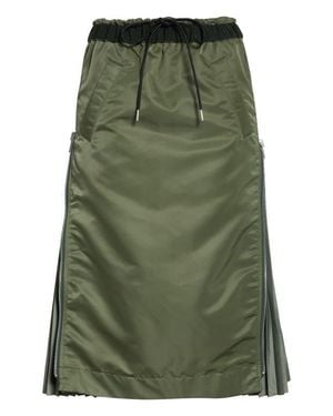 Sacai Nylon Twill Midi Skirt - Green