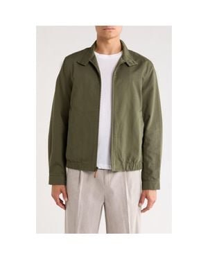 Vince Cotton & Linen Bomber Jacket - Green