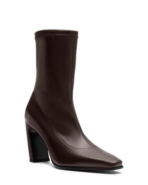 Stuart Weitzman Stassi Stretch Leather Bootie - Brown