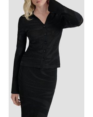 DKNY Zebra Stripe Cardigan - Black