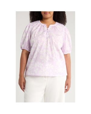 Sugarlips Emme Floral Print Smocked Top - White