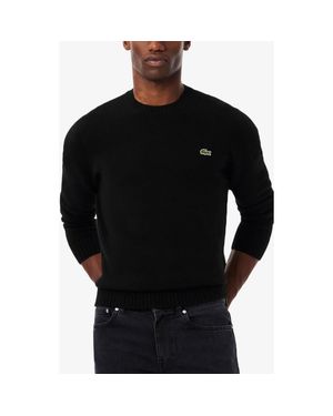Lacoste Classic Fit Cashmere Crewneck Sweater - Black