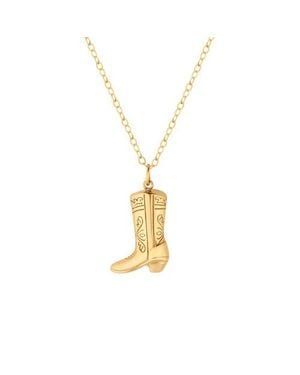 Rejected Hearts Club Give Em The Boot Charm Necklace - Metallic