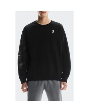 On Shoes Club Crewneck Cott Blend Sweatshirt - Black