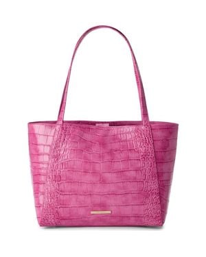 Brahmin Mona Croc Embossed Leather Tote - Pink