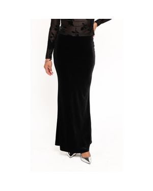 Petal & Pup Velman Velvet Maxi Skirt - Black