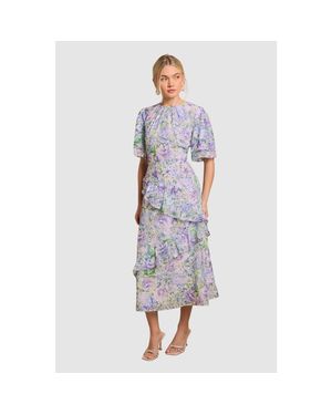 Oasis Occasion Flora Jacquard Midi Dress - White