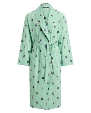 Polo Ralph Lauren Bear Print Cotton Robe - Green