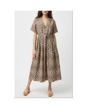 Ace & Jig Sabine Button Front Collared Midi Dress - Brown