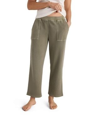 Haven Well Within Organic Cotton Waffle Straight Leg Pants - Natural