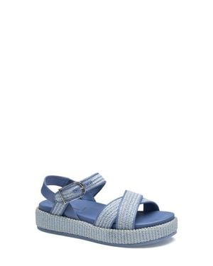 Johnston & Murphy Carli Ankle Strap Platform Sandal - Blue