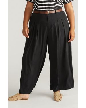 UNIVERSAL STANDARD Cooling Cupro Wide Leg Pants - Black