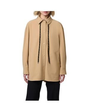Bernardo Stretch Gabardine Shacket - Natural