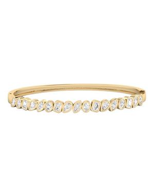 Everlee Multi-Shape Angled Bezel Lab Diamond Bangle - Metallic