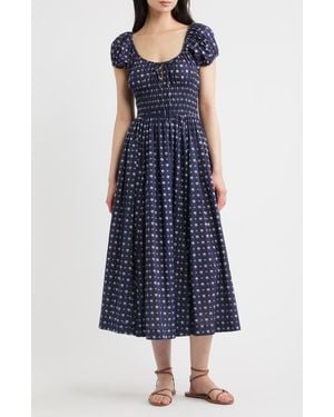 Doen Quinn Organic Cotton Poplin Maxi Dress - Blue