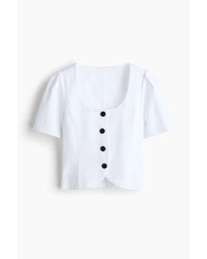 H&M Scoop-Neck Blouse - White