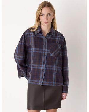 Whistles Checked Brushed Cotton Shirt - Blue
