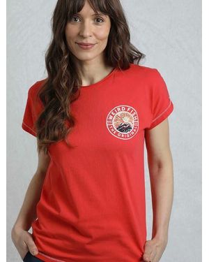 Weird Fish Sunset Summit Back Print Graphic T-Shirt - Red