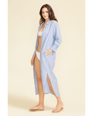 Sitano Riga Striped Shirt Dress - Blue