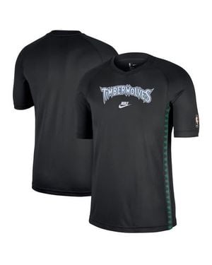 Nike Minnesota Timberwolves Classic Edition Hardwood Classics Authentic Game Shooting T-Shirt - Black