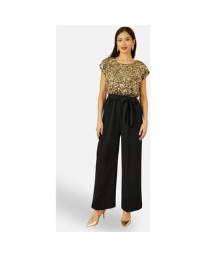 Yumi' Sequin Top Stretch Jumpsuit - Black
