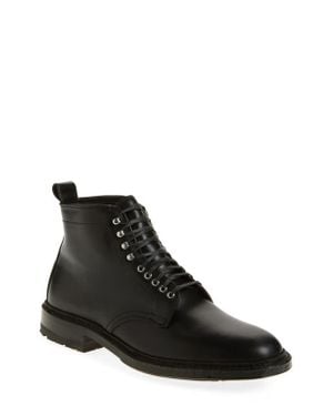 Alden Plain Toe Lace-Up Boot - Black