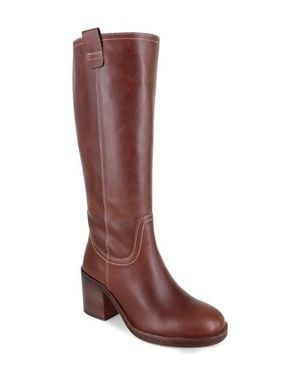 Zigi Casper Knee High Block Heel Boot - Brown