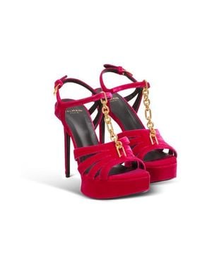 Balmain Sync Platform Sandals - Red