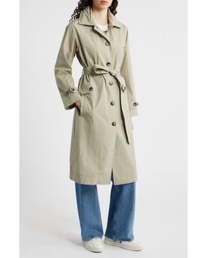 Bernardo Paperweight Long Raincoat - Natural