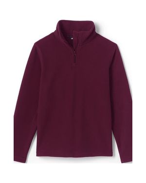 Lands' End School Uniform Kids Lightweight Fleece Quarter Zip Pullover - Purple