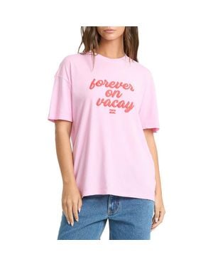 Billabong Vacay Forever Graphic Cotton Jersey T-Shirt - Pink