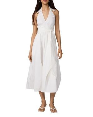 Diane von Furstenberg Nova Faux Wrap Cotton Poplin Wrap Sundress - White