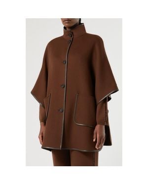 Marina Rinaldi Mrsbaita Virgin Wool Cape - Brown