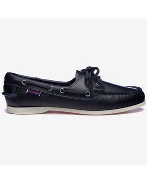 Sebago Jacqueline Waxy Boat Shoes - Blue