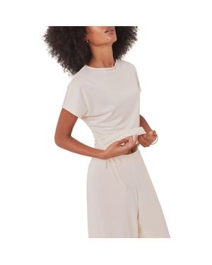 Mint Velvet Jersey Ruched Tie Detail Top - Gray