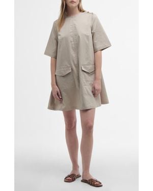 Barbour Luna Cotton Sateen Minidress - Natural
