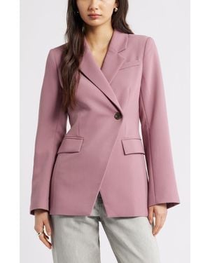 Open Edit The Icon Asymmetric Fitted Blazer - Pink