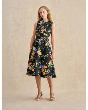Hobbs Twitchill Sleeveless Printed Midi Dress - Natural
