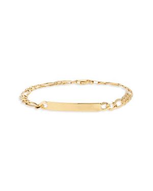 Argento Vivo Sterling Silver Figaro Tag Pendant Bracelet - Metallic