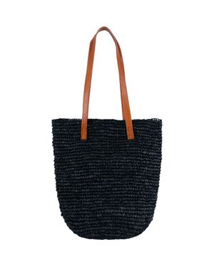 Jelavu Hamptons Raffia Tote - Black
