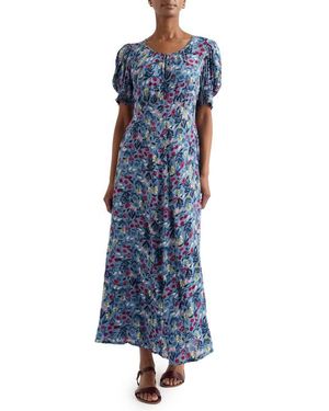Seasalt Cornwall Marsh Floral Dress - Blue