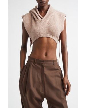 AISLING CAMPS Hooded Wool Blend Dickie - Brown