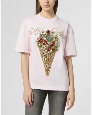 Philipp Plein Washed Fit T-Shirt Gelato - Natural