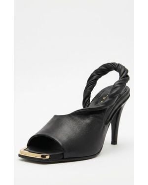 BRÓG Orla Twisted Strap Slingback Cone Heel - Black
