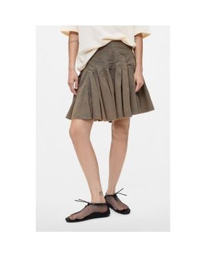 Desigual Pleated Cotton Miniskirt - Gray