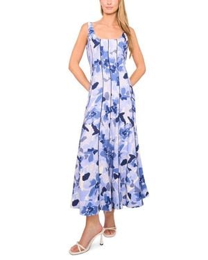 Halogen® Floral Pipe Detail Maxi Dress - Blue