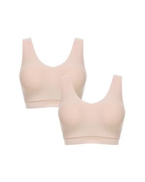Chantelle Soft Stretch 2-Pack Padded V-Neck Wireless Bras - Pink
