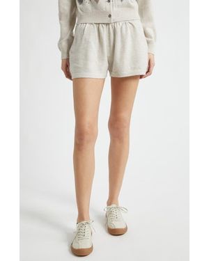 Johnstons of Elgin Cove Cashmere Lounge Shorts - Natural