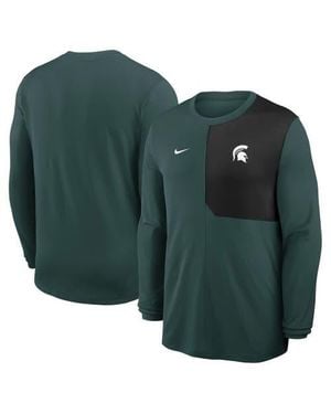 Nike Michigan State Spartans 2025 Sideline Coach Uv Performance Long Sleeve T-Shirt - Green